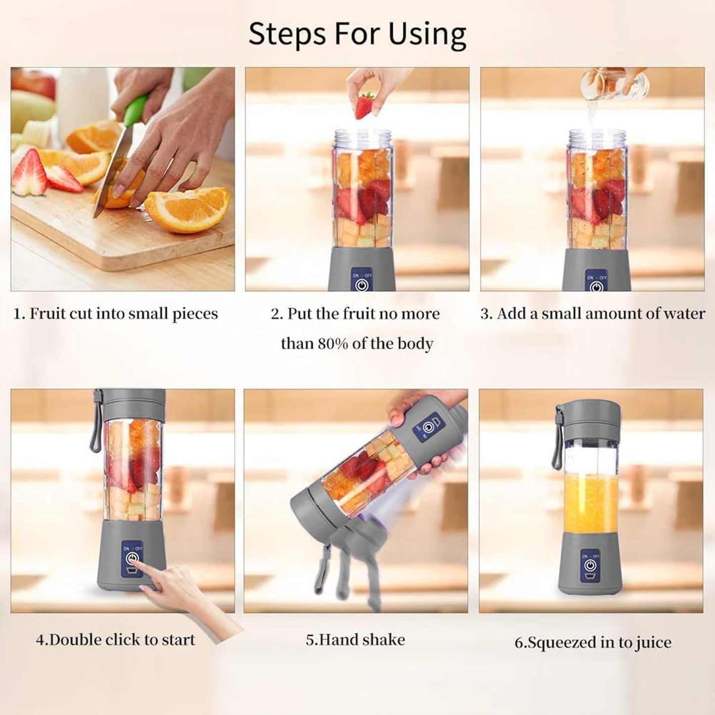 Portable Electric 6 Blade USB Juice Maker